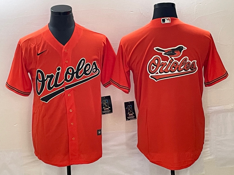 Men's Baltimore Orioles Orange Team Big Logo Cool Base Stitched Jersey